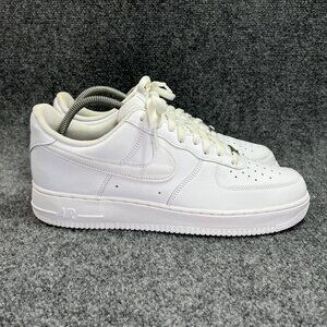 Nike Air Force 1 07 Shoes Mens Size 11.5 Triple White Leather Retro Low Athletic